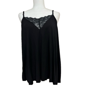 Pol Adjustable Tank with V-neck and Lace Inserts